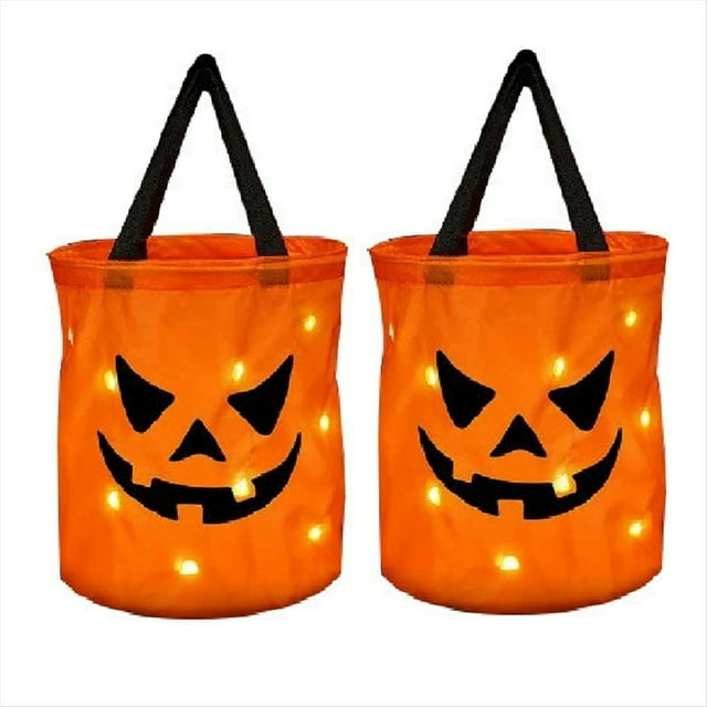 Bolsa de Dulces de Halloween con Estampado de Calabaza, Reutilizable, para Truco o Trato de Halloween B