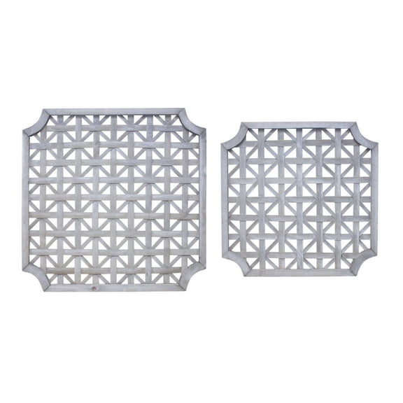 Wood Wall Decor Set of 2 - Woven Square Wall Hanging - Modern Home Wall Art