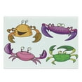 thumbnail image 1 of Crabs Cutting Board, Theme Illustration of Funny Crabs Pattern Cartoon Style Print, Decorative Tempered Glass Cutting and Serving Board, Large Size, Purple Fern Green, by Ambesonne, 1 of 1