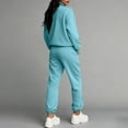 thumbnail image 3 of Lumtrix Women's 2 Piece Outfits Sweatsuit Casual Lapel Half Zip Sweatshirts Fall Sweatpant With Pockets Tracksuit Travel Lounge Set Mint Green XL, 3 of 3