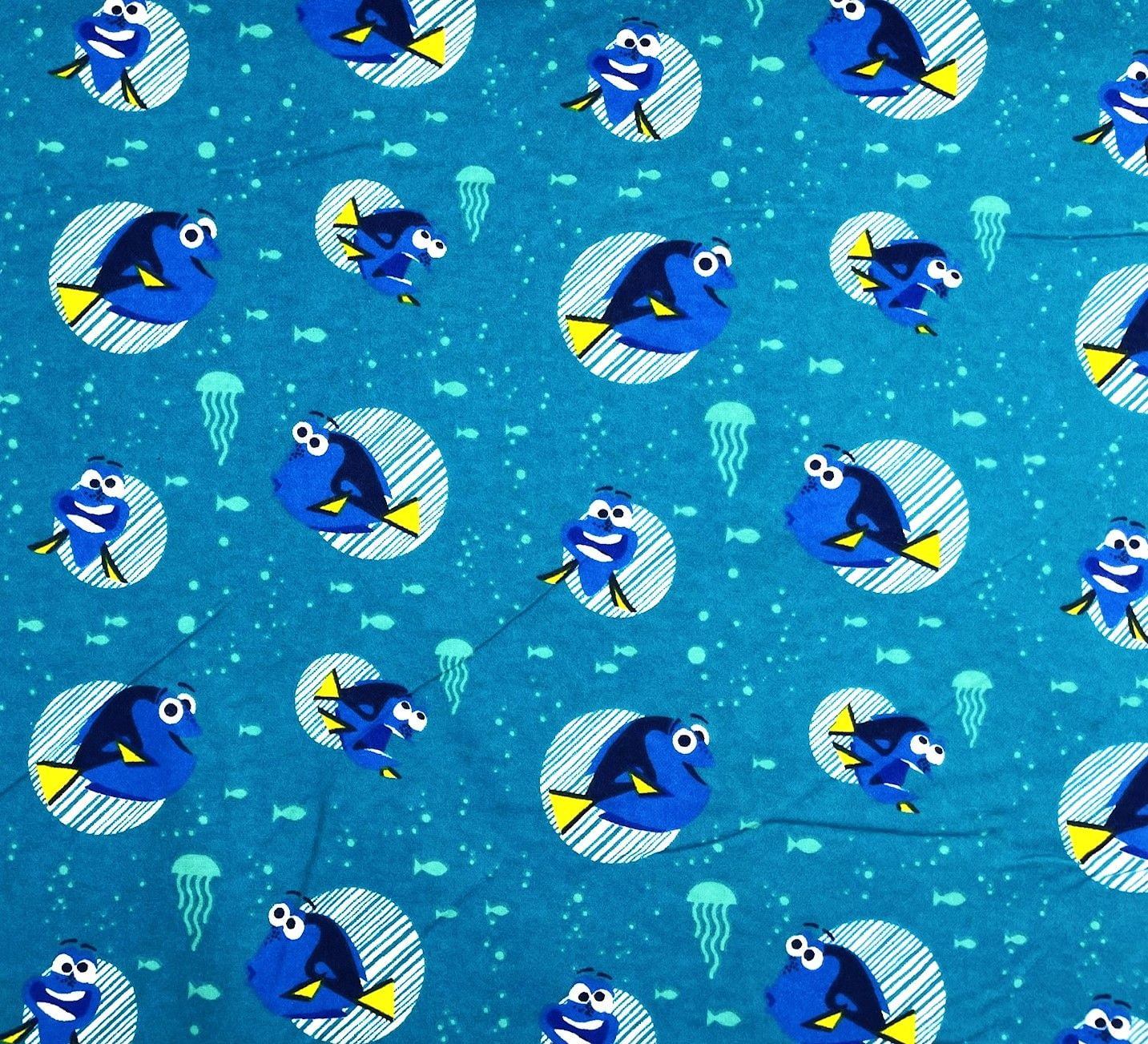 1 Yard - Disney Finding Dory on Blue Flannel Cotton Fabric (Great for Quilting, Sewing, Craft Projects, Throw Pillows & More) 1 Yard X 44" Wide