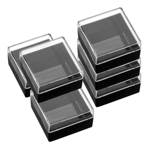 6 Pcs Mineral Standard Box Clear Display Case Acrylic Specimen Holder Mineral Sample Case Mineral Display Case