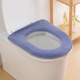 thumbnail image 4 of Winter Solid Color Washable Knitted Toilet Seat Cushion - No Handle | Soft & Warm Bathroom Accessory for Cold Weather | Easy to Clean, 4 of 5