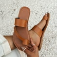 thumbnail image 5 of BLTIBY Womens Flat Sandals Summer Vintage Straps Toe Ring Clip Toe Slip on Slides Lightweight Outdoor Slippers Comfortable Casual Ladies Beach Shoes Brown 40, 5 of 8
