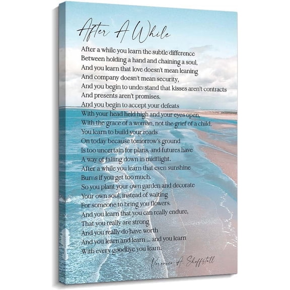 After A While Poem Wall Art Poetry Poster Home Office Decoration Modern Canvas Living Room for Bathroom poster