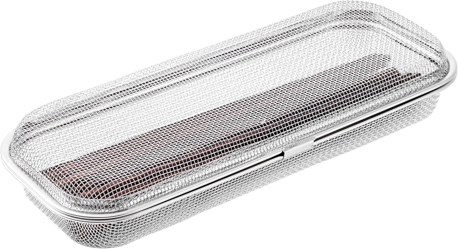 ABPETE Chopstick Holder for Dishwasher, Kitchen Small utensil organizer for drawer, Mesh 304 Stainless Steel with Lid and Lock, Great accessory for Chopstick or Straw
