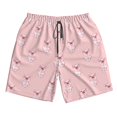 thumbnail image 2 of Honeii's Pig Polka Dot Print Men's Casual Shorts with Drawstring，Swim Trunks Quick Dry Beach Shorts, 2 of 5