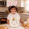 thumbnail image 2 of TUWAFE Easter Basket,Easter Bunny Baskets with Handle,Baby Gift Baskets,Egg Buckets Gifts Tote Bags Egg Hunt Basket for Kids,Boys,Girls,Toddler,Babies,Infant (White), 2 of 9