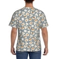 thumbnail image 3 of Bixox Men's White Popcorn Printed Short Sleeve Skinny Athletic T-Shirt, 3 of 6