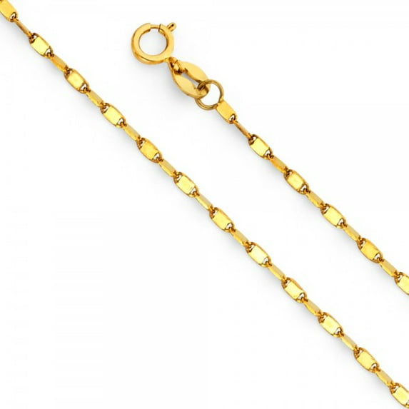 14K Gold 1.1mm Twisted Snail Chain : 16"