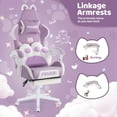 thumbnail image 3 of Waleaf Gaming Chair with Cat Paw Lumbar Cushion and Cat Ears for Girls, Reclining Office Computer Chair with Footrest for Adults, Teens, 3 of 6