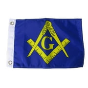 12x18 12"x18" Mason Masonic Lodge Blue Gold Silk Nylon-Polyester Flag