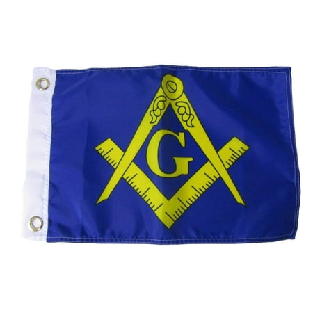 12x18 12"x18" Mason Masonic Lodge Blue Gold Silk Nylon-Polyester Flag