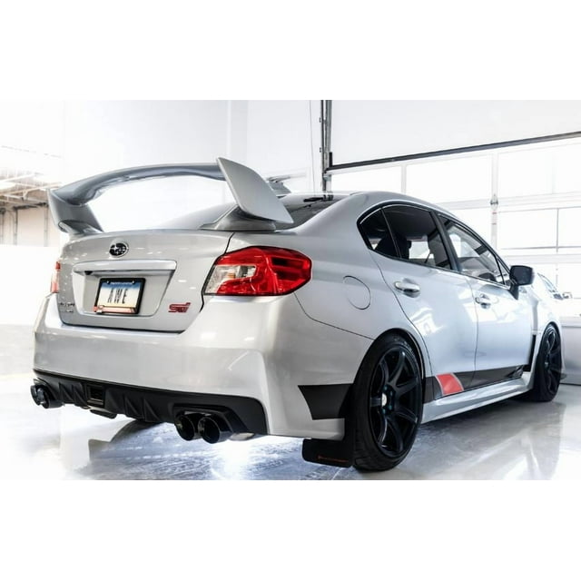AWE Tuning Exhaust System Kit 3020-43066 Track Edition Cat-Back System; Stainless Steel; Without Muffler; Single Exhaust With Dual Outlet; Rear Exit; 4 Inch Diamond Black Quad Tips
