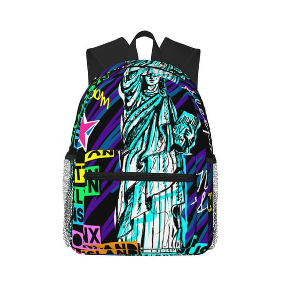 Vsdgher New York City Print Unisex Large Capacity Bookbag, Schoolbag, Casual Daypack for High School, College, Teens, Travel, Work