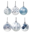 thumbnail image 2 of Yuarrent Bola colgante de plástico para árbol de Navidad, 12 piezas, extraíble, 12 patrones, adorno para oficina, centro comercial, festival, Kits de decoración para fiestas Azul Yuarrent HA008097-05, 2 of 6