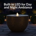 thumbnail image 5 of Sunnydaze Oval Bowl Gray Outdoor Bubble Fountain, LED Light, 5 of 13