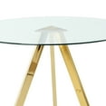 thumbnail image 5 of Holaki Modern Round Glass Dining Table,39.2" Kitchen Table with Clear Glass Top and Gold Metal Legs,Elegant and Durable Dining Room Table for Small Spaces,Kitchen,or Living Room (Gold/Silver), 5 of 7