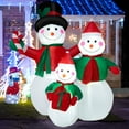 thumbnail image 1 of Costway 6.5FT Inflatable Snowman Family, Blowup Christmas Decoration with LED Lights, 1 of 8