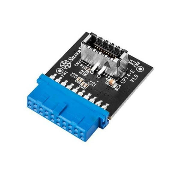 Silverstone Cp14-E, Usb 3.0 Internal 19 Pin Header To Usb 3.1/3.2 Type-C (20 Pin) Key A Adapter Card For Usb Type-C Port, Sst-Cp14-E