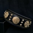 thumbnail image 4 of The Maximus Black/Gold Leather Dog Collar for Large Dog Breeds, 4 of 8