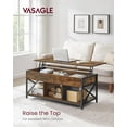 thumbnail image 2 of Lift Top Coffee Table Lift Coffee Table with Storage Shelf, Hidden Compartments and Lifting Top Rustic Brown and Black, 2 of 4