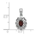 thumbnail image 2 of White Sterling Silver Charm Pendant Diamond Garnet Red 20 mm 10, 2 of 2