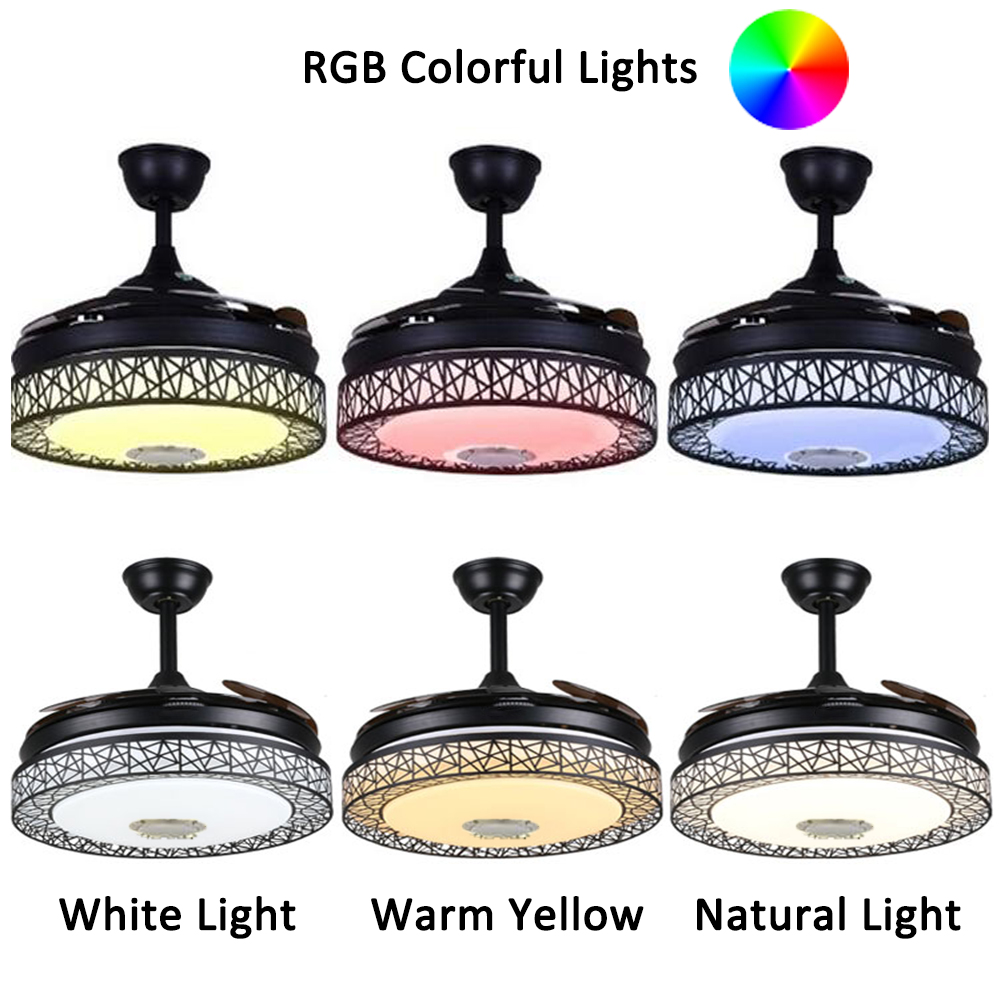 直営 店 東京 FINE MAKER Modern Black Bluetooth Ceiling Fan Light