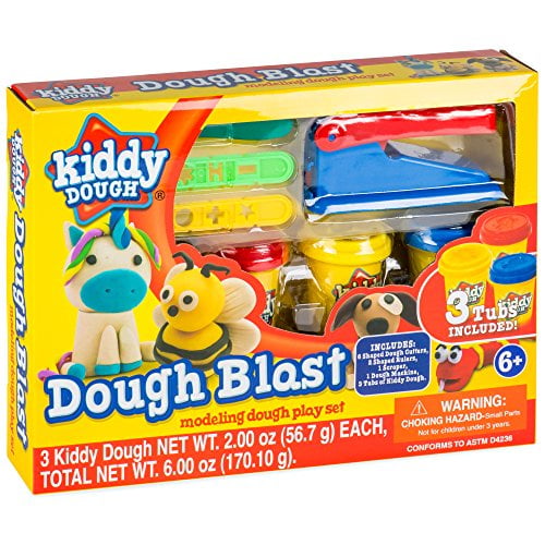 KIDDY DOUGH Modeling Dough Play Set for Kids Starter Kit Includes 3