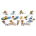 thumbnail image 4 of Sports Piggy Bank, Little Athletes Activity Surfing Swimming Diving Biking Hiking Skiing Olympics, Ceramic Coin Bank Money Box for Cash Saving, 3.6" X 3.2", Multicolor, by Ambesonne, 4 of 4