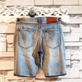 thumbnail image 3 of Pantalones cortos vaqueros rectos con gráficos para hombre, hasta la rodilla, multicolor, largos, cortos, para hombre, estilo Harajuku, azul, Y2k, hip hop, 3 of 4