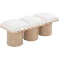 thumbnail image 5 of Meridian Furniture Pavilion Cream Boucle Fabric Bench, 5 of 9