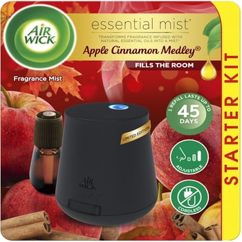 Air Wick Essential Mist Starter Kit (Diffuser + Refill), Apple Cinnamon, Fall Scent, Essential Oils Diffuser, Air Freshener