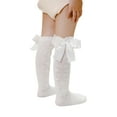 thumbnail image 1 of FOCUSNORM Baby Girls Cute Knee High Socks Cable Knit Cotton Socks with Bow, 1 of 9