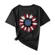 thumbnail image 1 of Camisas de Manga Corta para las Mujeres Moda Casual Impresión Cuello Redondo Suéter Tee Blusas, 1 of 6