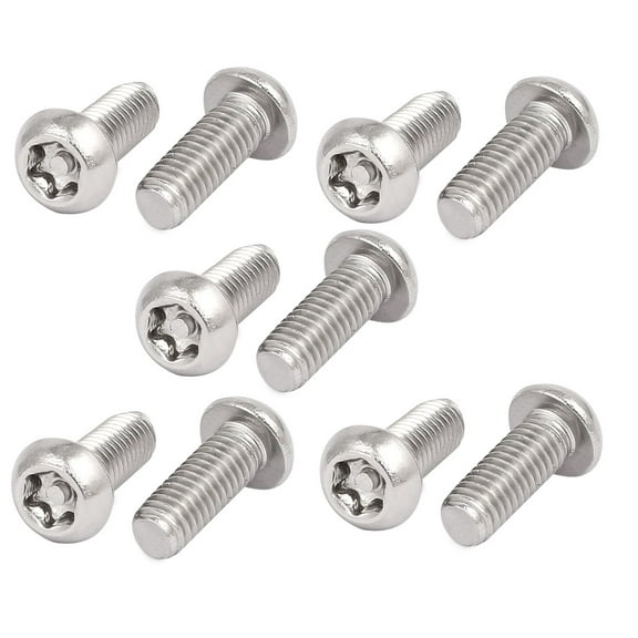 Uxcell M6x16mm 304 Stainless Steel Button Head Torx Security Tamper Proof Screws 10 Pack
