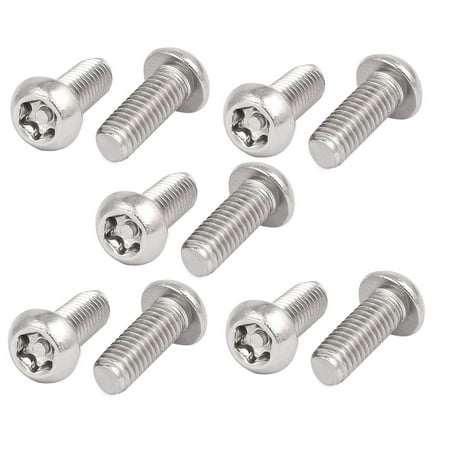 Vandal Proof Screws - Uxcell M6x16mm 304 Stainless Steel Button Head Torx Security Tamper Proof Screws (10-pack)