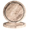 thumbnail image 4 of Wood Grain Paper Plates Theme Birthday Decoration Party Disposable Tableware Paper Napkins Cups Plates Tablecloths Straw Kitchen Color 4 7 Inches, 4 of 6