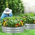 thumbnail image 6 of Aoodor 9" Tall 30" Metal Raised Garden Bed Kit, 2 Pack Outdoor Round Planter Box for Vegetables, Flowers, Herbs, Silver, 6 of 8