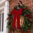 thumbnail image 5 of Christmas Wreath with Red Bows - Artificial Cedar Winter Wreath Decor, Farmhouse Holiday Wreath for Indoor Outdoor Christmas Decorations - 18'', 5 of 7