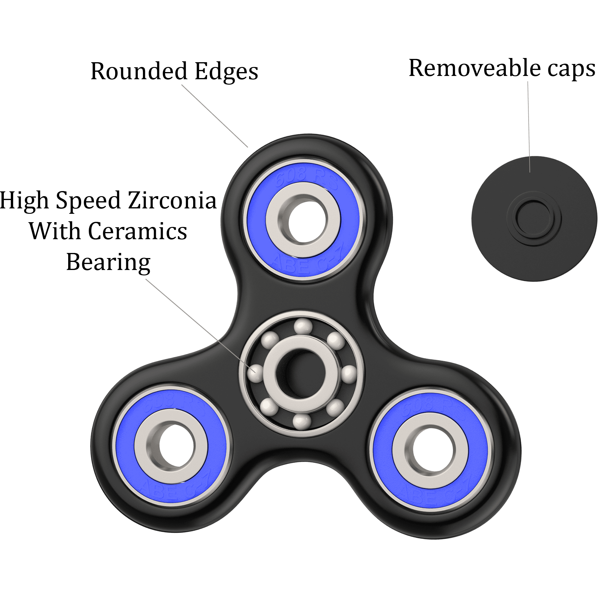 Zeekio Hand Spinner Toy - Fidget Spinner (Blue)