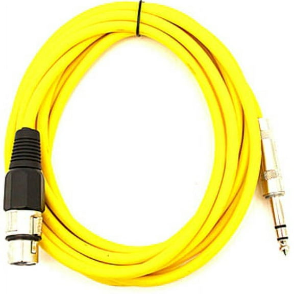 Seismic Audio SATRXL-F6, Yellow 6' XLR Female to TRS Patch Cable
