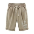 thumbnail image 2 of LEBONYARD Shorts for Women Clearance $5,Women's Shorts with a Modern Twist,Women's Elastic Waist Printing Drawstring Shorts Khaki XXL, 2 of 3