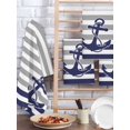 thumbnail image 2 of Anchor Gray Kitchen Dish Towels for Drying Dishes Set of 3, Modern Navy Blue White Striped Nautical Waffle Weave Microfiber Hand Tea Bathroom Towels Quick Dry & Absorbent Towel 15.7x23.6, 2 of 7