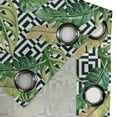 thumbnail image 4 of Ambesonne Exotic Grommet Curtain, Tropical Leaves Monochrome, 50"x120", Black White and Fern Green, 4 of 5