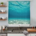 thumbnail image 4 of Oceans Landscape Semi Sheer Curtains Drapes for Living Room, Bedroom, French Doors Window 84 Inches Long, Summer Beach Nautical Waves Modern Rod Pocket Chiffon Curtain Drapery Voile Draperies Panel, 4 of 8