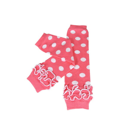 

Wrapables® Baby Polka Dot and Solid Color Leg Warmers O/S Pink and White Ruffles