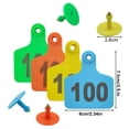 thumbnail image 4 of Livestock Ear Tag Kit with Applicator 100 Numbered Plastic Tags 001-100 6 x 7.5 cm for Cattle Sheep Farm Animal Identification, 4 of 10