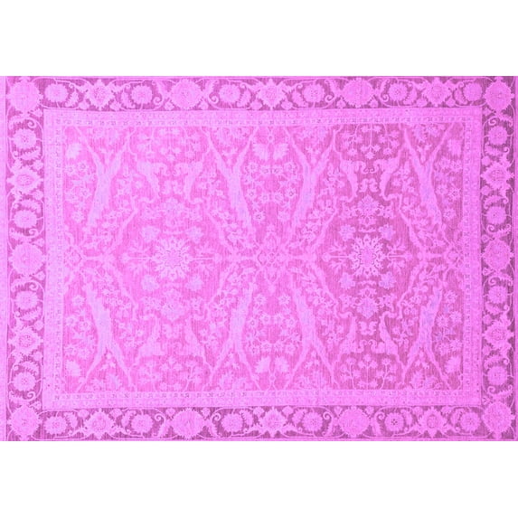 Ahgly Company Indoor Rectangle Abstract Purple Modern Area Rugs, 2' x 5'