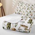 thumbnail image 4 of Manfei Watercolor Fishing Quilt Full, Outdoor Adventure Full Bedspread Sets, Cream Khaki, 3pcs, 1 Coverlet and 2 Pillowcases, 4 of 7